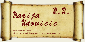 Marija Udovičić vizit kartica